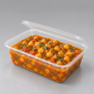 RECTANGULAR CLEAR MICROWAVE CONTAINERS WITH LID