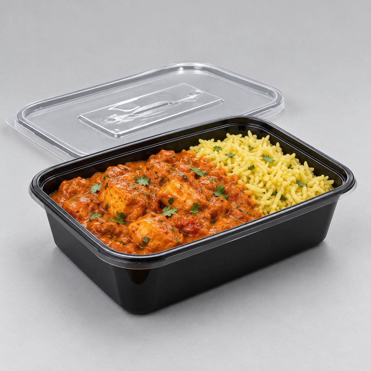 RECTANGULAR BLACK MICROWABLE CONTAINER WITH LID - Image 3