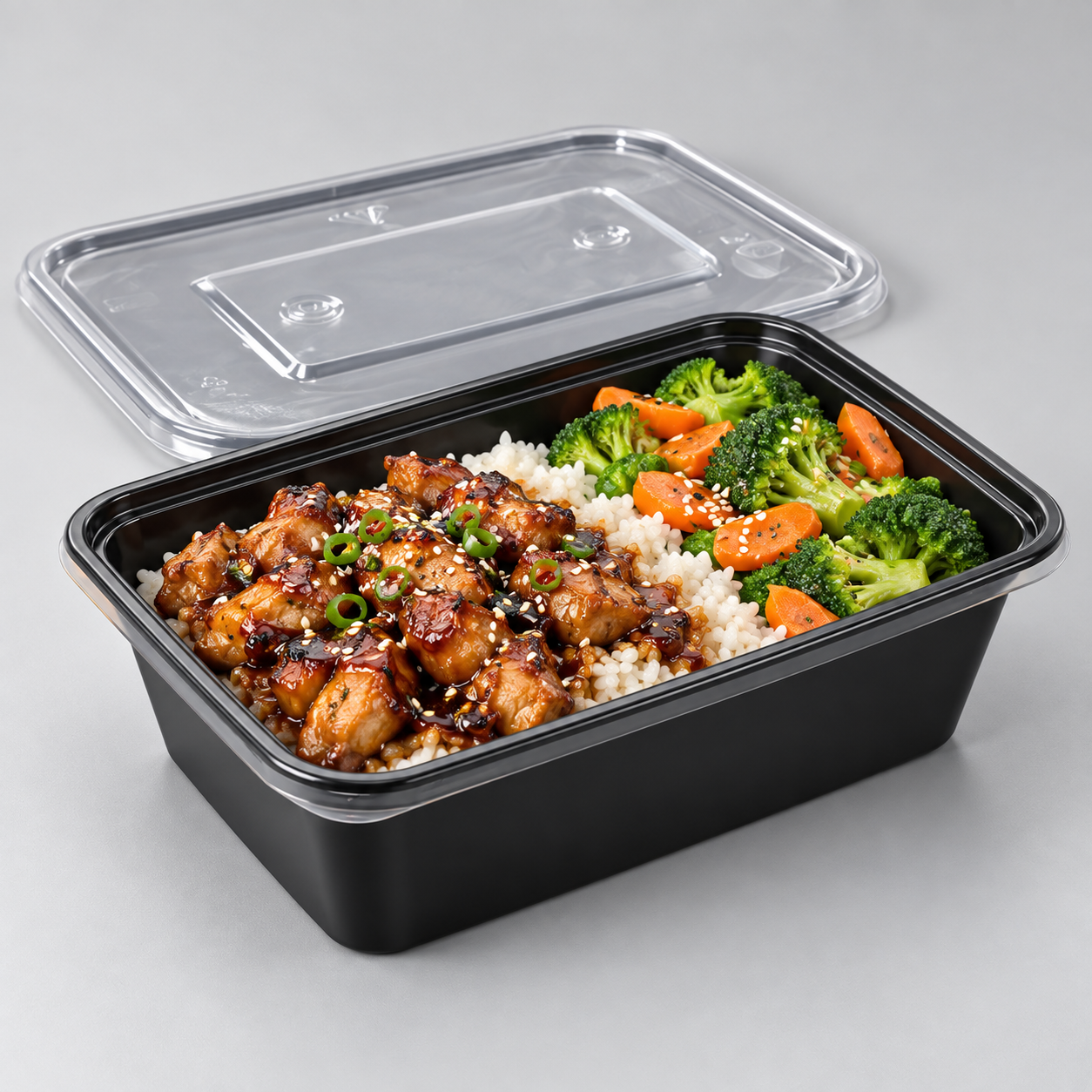 RECTANGULAR BLACK MICROWABLE CONTAINER WITH LID - Image 5