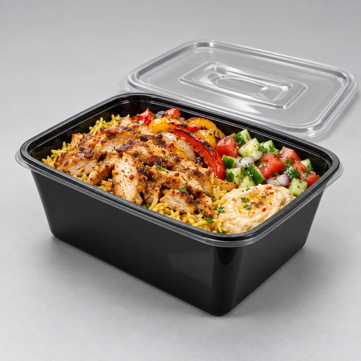 RECTANGULAR BLACK MICROWABLE CONTAINER WITH LID - Image 7