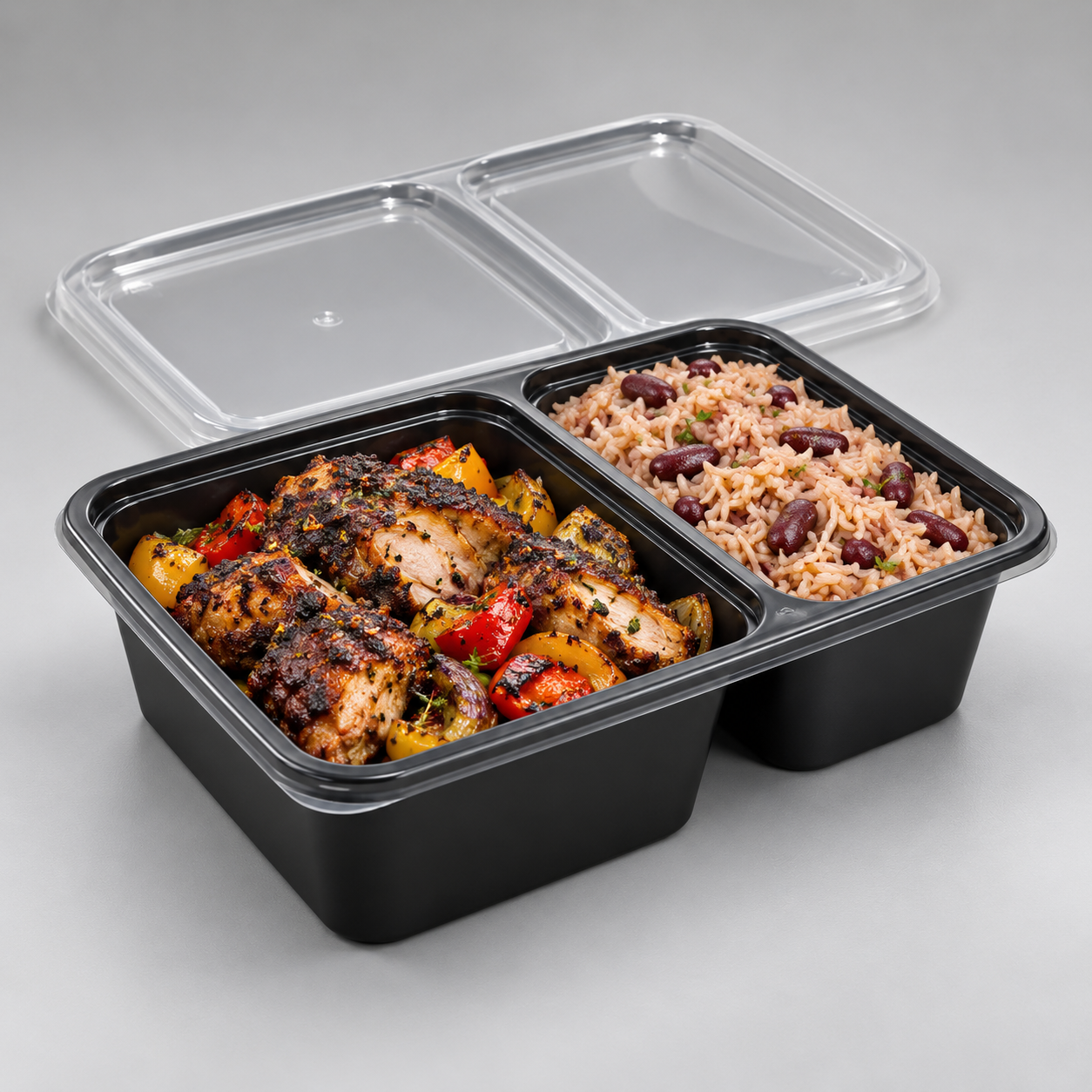 RECTANGULAR BLACK MICROWABLE CONTAINER WITH LID - Image 9