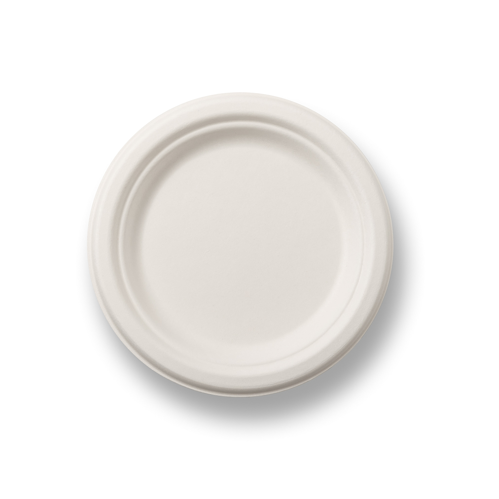 BAGASSE 7' DISPOSABLE PLATES - Image 2