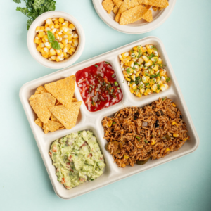 BAGASSE 5COMPARTMENT DISPOSABLE PLATES