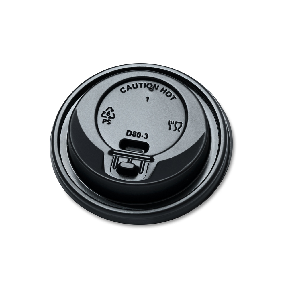 Black Plastic Lid For Tea Cup