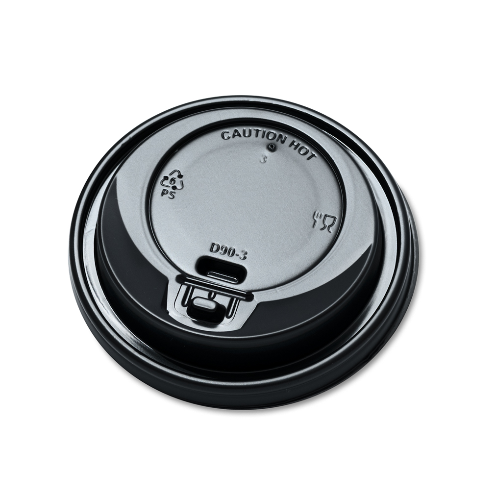Black Plastic Lid For Tea Cup - Image 2