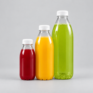 Clear Round Juice Bottle With Lid