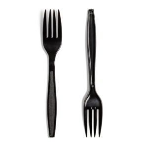 BLACK HEAVY DUTY REUSEABLE PLASTIC FORK