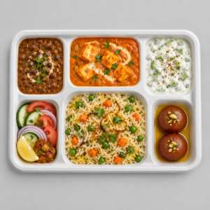 BAGASSE 6COMPARTMENT DISPOSABLE PLATES