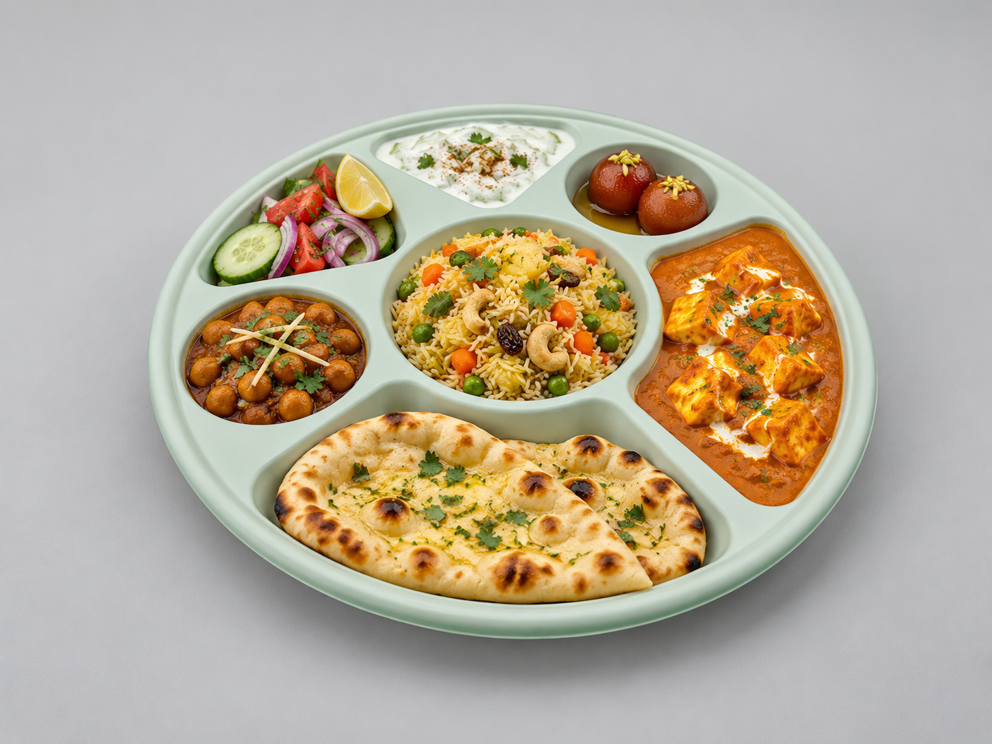 BAGASSE 7COMPARTMENT DISPOSABLE PLATES