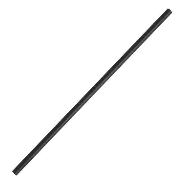 BLACK 6X200MM PAPER JUICE STRAW