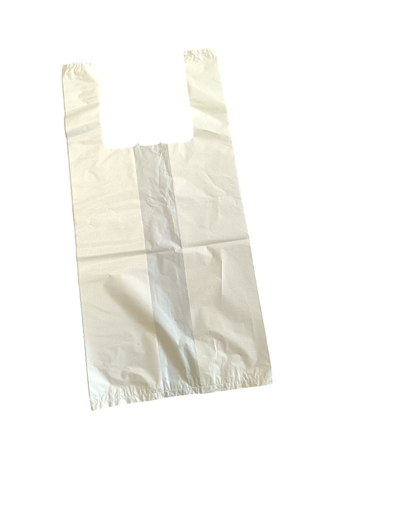 PLASTIC WHITE VEST CARRIERE BAG - Image 2