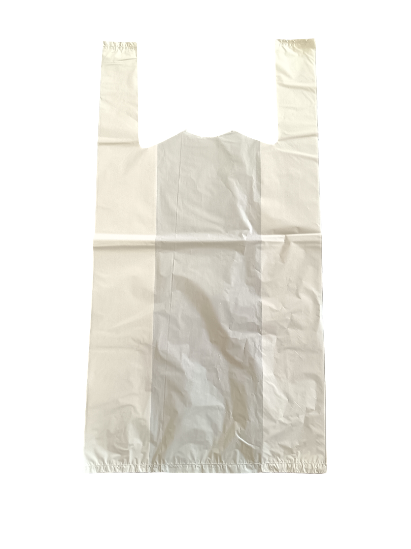 PLASTIC WHITE VEST CARRIERE BAG - Image 3