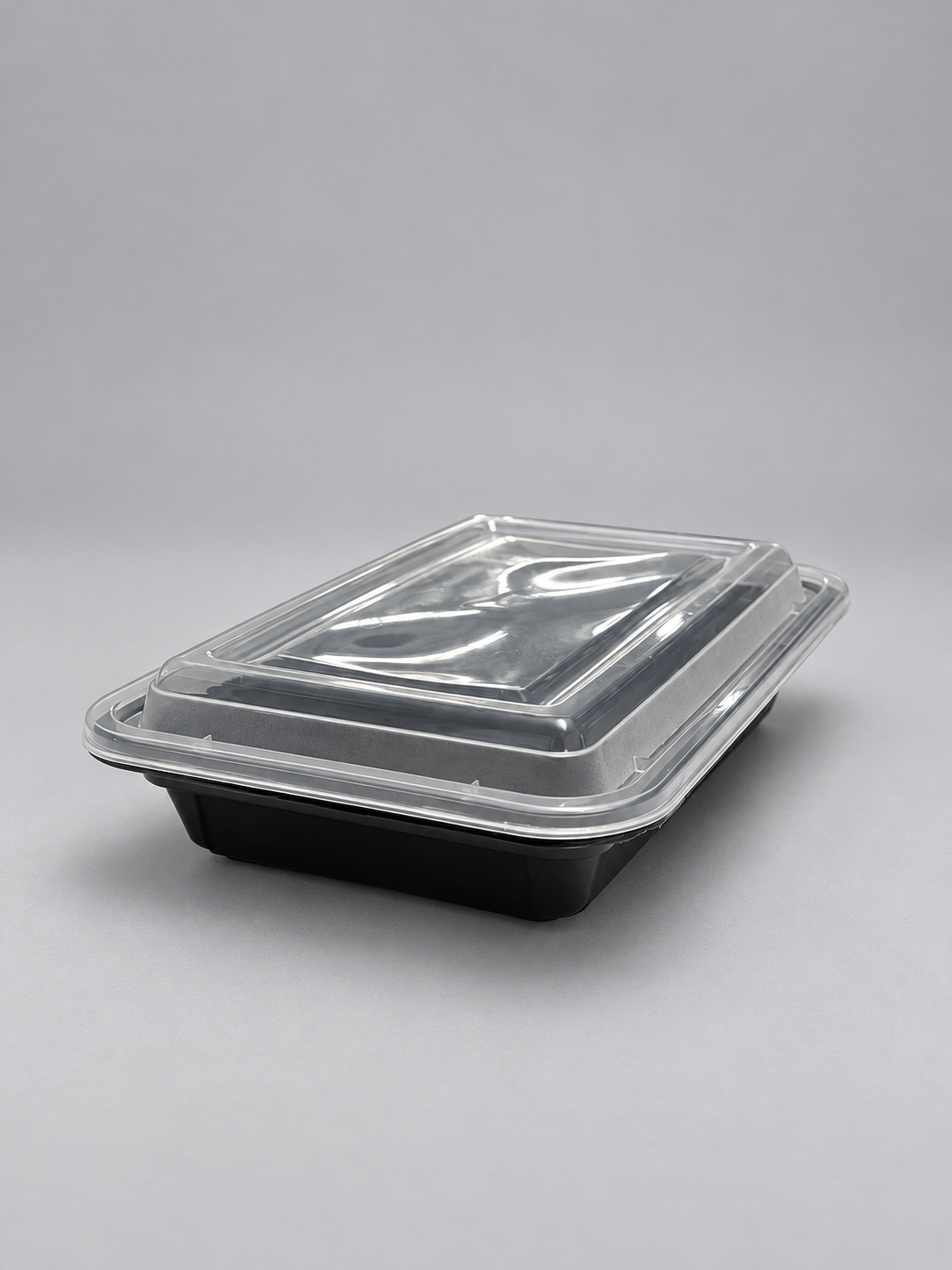 Heavy Duty M/W Rectangular Cont. With Black Lid & Claer Lid - Image 2