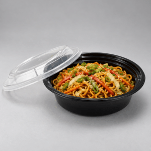 Heavy Duty M/W Round Cont. With Black Base & Clear Lid